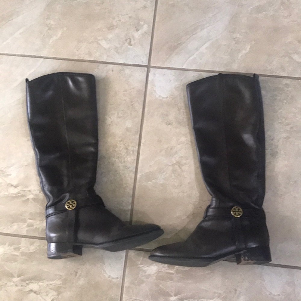 Tory Burch Bristol Logo Riding Knee High boots